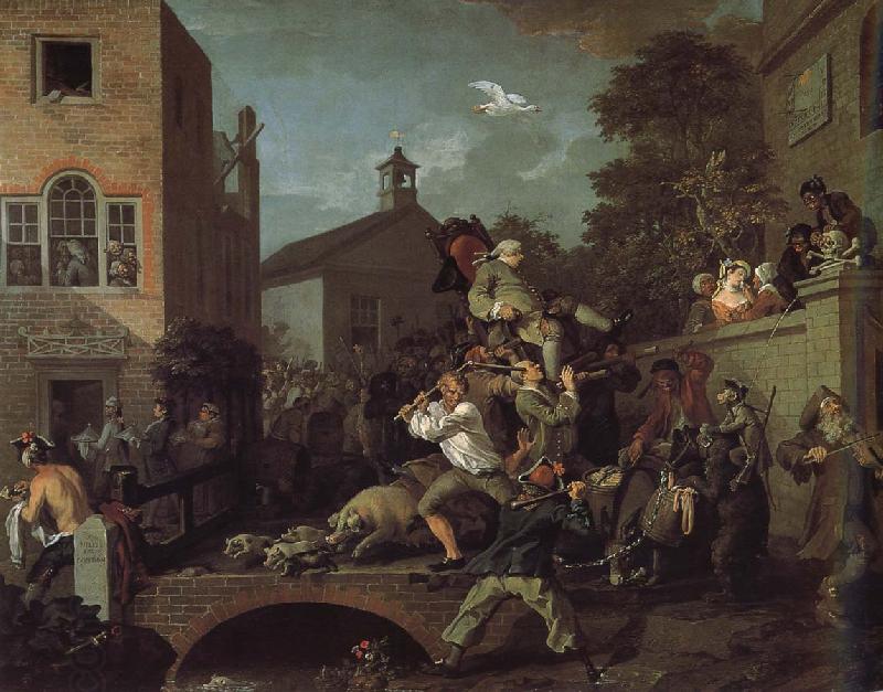 William Hogarth The auspices of the members of the election campaign oil painting picture
